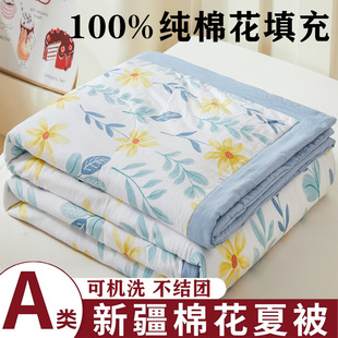 Summer Cool Quilt Pure Water Washable Cotton Air-conditioning Quilt Summer Machine Washable Quilt Core Dormitory Single Thin Quilt Summer Children's Summer Quilt