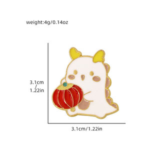 New Year of the Dragon Metal Dragon Brooch Cute Badge Creative Zodiac Year Red Dragon Clothes Decorative Thorn Pin Accessories