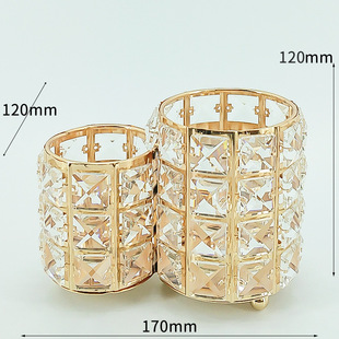Factory wholesale crystal pen holder cosmetic brush nail art brush storage box cosmetic table exquisite ornaments crystal ornaments