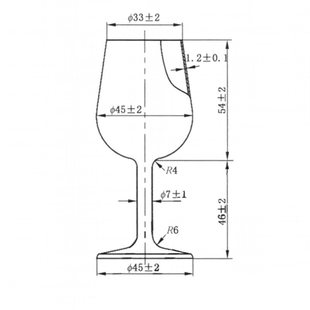 Phnom Penh Cup Mouth Liquor Tasting Cup 50ml One or Two International Standard Gold Goblet ios Blind Wine Glass