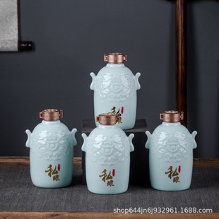 Jingdezhen ceramic wine bottle 1kg bubble wine jug sauce wine bottle 1kg white wine sealed household wine jug wine jar wholesale