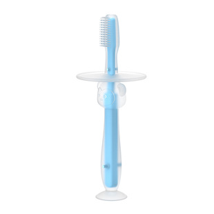 Baby training silicone three-dimensional milk toothbrush stand sucker toothbrush silicone tongue fur brush baffle safety brush