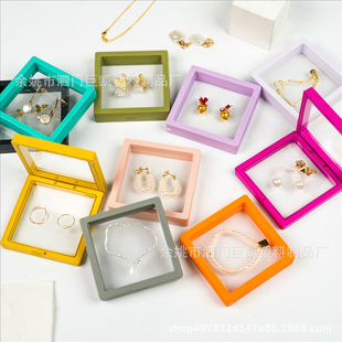PE storage box with transparent dustproof film jewelry wear armour display stand text play suspended jewelry box