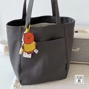 Original Homemade Korean-style Large-capacity Ins Simple Lazy Sail Cloth Bag All-match Tote Bag for Students in Class