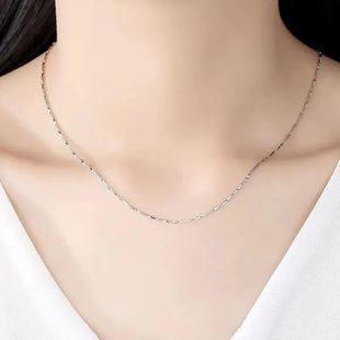 Necklace cross chain box chain starry chain flash o chain lip chain Chopin chain female light luxury chain