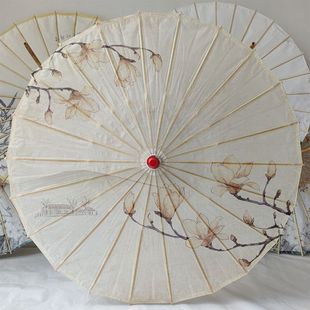 Retro Flower Umbrella Ceiling Decoration Antique Cheongsam Silk Cloth Oil Paper Umbrella Student Stone Drum Chinese Style Sunscreen Dance Umbrella