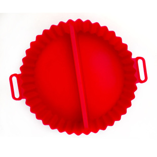 Wholesale New repeated-made detachable food partition silicone baking tray 8-inch silicone air fryer basket tray