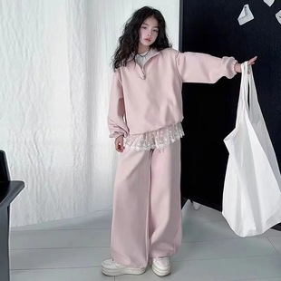 Girls' Spring Dress suit 2025 New Children's Western Style Fashionable Junior High School Students Spring and Autumn Girls' Sports Two-piece Fashionable Set