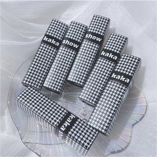 kakashow Houndstooth Lip Glaze Velvet Matte Not Easy to Stick Cup Plain White Female Student Cheap Lip Gloss Lipstick