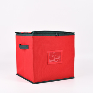 600D Oxford Cloth Storage Box Single Zipper with Indication 64 Grid Corrugated Neger Christmas Ball Storage Box