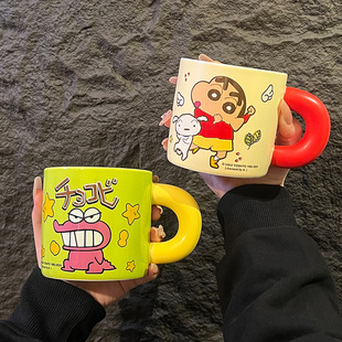Crayon Shin-chan кружка на день рождения подарок большой емкости кофейная чашка высокого цвета милая водяная чашка домашняя керамическая чашка