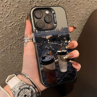 City Beauty Milk Tea iPhone16promax Color Silver IMD15pro Phone Case 14 Personality 13 Protective Case 12