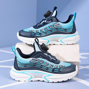 2025 new boys sneaker rotating buckle mesh breathable non-slip soft bottom lightweight non-slip children's sneaker
