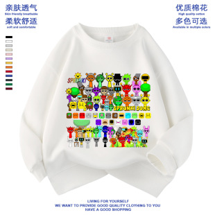 Rhythm Box Loose Casual Western Style Top for Boys and Girls Autumn and Winter New Cartoon Game sprunki Sweatshirt