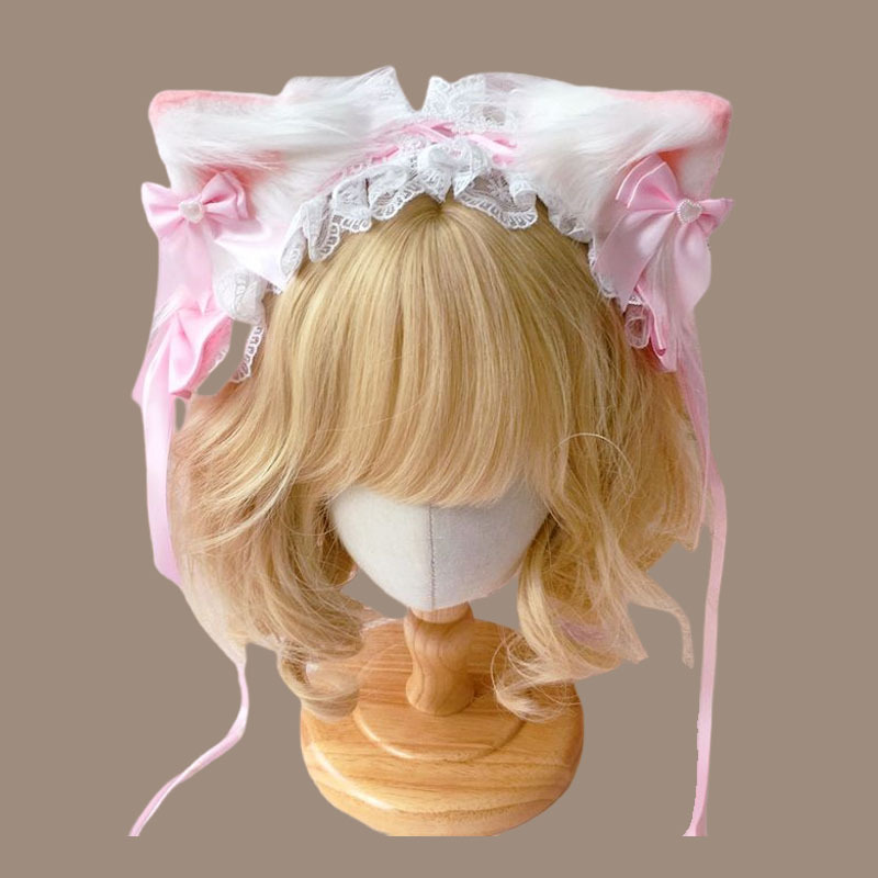 New Lolita cospaly Cat Ear Hair Band luolita Cat Niang Beast Ear Bow Hair Band Party Headwear