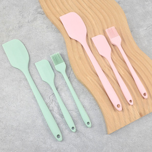 Silicone Scraper Three-piece One-piece Scraper suit Kitchen Baking Tools Cake Cream Scraper Silicone Oil Brush