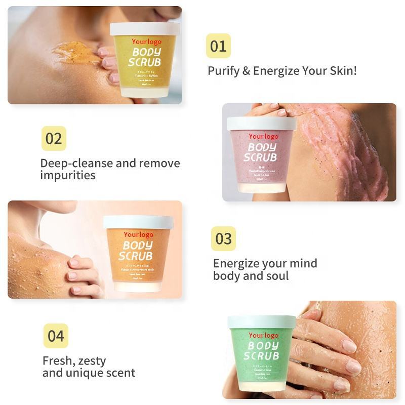 300g foreign trade body scrub exfoliating cross-border papaya peach coconut fruit flavor clear and tender body milk