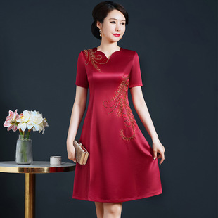Молодая мама свадебное платье уксусная кислота cheongsam 2022 новый иностранный стиль улучшенный свадебное платье свекрови