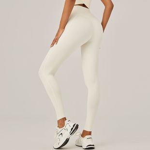 New Tight Double-Sided Sanding Peach Yoga Pants Women's High Waist Hip Lifting Internet Popular Running Fitness Sports Pants for Women