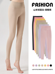2024 New Autumn and Winter Women's Fleece Anti-bacterial Warm Pants Seamless Knitted Breathable Slim-fit High Waist Hip Leggings