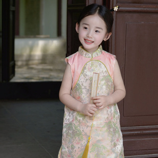 Hanfu детский китайский стиль новое летнее Новое улучшенное платье без рукавов в китайском стиле для девочек