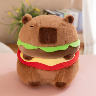 Cute Creative Hamburger Dog Doll Plush Toy Funny Puppy Doll Children's Rag Doll Girl's Birthday Gift