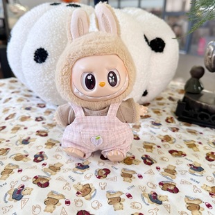 Vinyl Macaron Labu Cloth Clothes Two-generation LABUBU for Casual Plaid Two-piece Spring New Cute