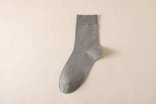 Autumn and winter men's plain flat cotton antibacterial boneless deodorant sweat-absorbent soft and comfortable socks men's mid-calf cotton socks thick