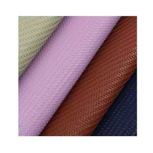 New Woven Pattern pvc1.4 Thick Artificial Leather Luggage Handbag Gift Box Furniture Shoe Material TV Background Wall Fabric