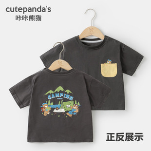 Kaka Panda Мальчик Футболка Летние шорты для девочек с коротким рукавом
