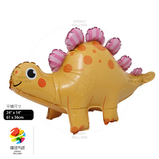 Small base standing dinosaur lion Fox shape aluminum film balloon jungle cartoon animal theme party decoration
