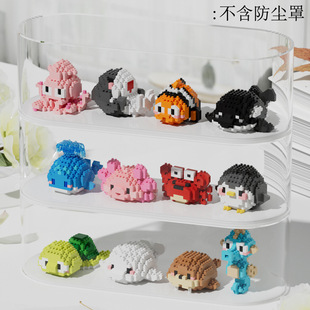 Marine Life Building Blocks Tiny Particles Compatible with Lego Assembled Building Blocks Shark Penguin Whale Ornaments Model Wholesale