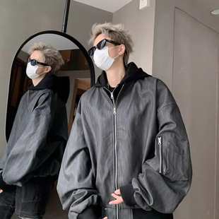 Fake Two-piece Hooded Jacket Men's 2024 Autumn and Winter New American Style High-end Feeling New Handsome Trendy Brand Loose Casual Jacket