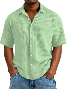2025 New Cross-border plus size Shirt 2-14 Printed Men's Loose Trendy Short-sleeved Luck Shirt