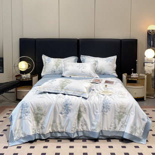 Summer summer cool quilt air conditioning quilt washable Tencel summer quilt four-piece silk Ice Silk high-grade single thin quilt
