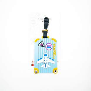 New creative PVC luggage tag cartoon plane boarding pass soft rubber environmental protection work tag bus card set wholesale
