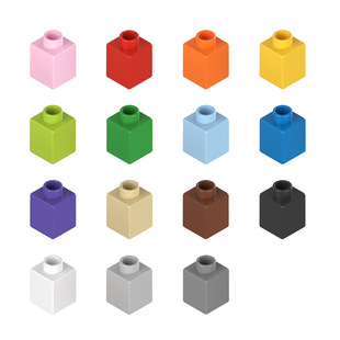 Compatible with Lego large particle building blocks 1*1 high-order 1-hole assembled bulk thick brick basic block parts toy wholesale