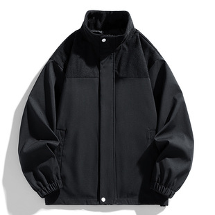 Trendy Brand Jacket Stitching Men's 2024 New Spring and Autumn New Arrival Tooling Lovers Men's and Women's Jacket