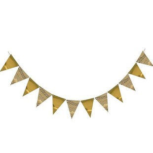 ins Internet Celebrity Bronzing Letter Pennant Ripple Birthday Flag Baby Birthday Party Decoration