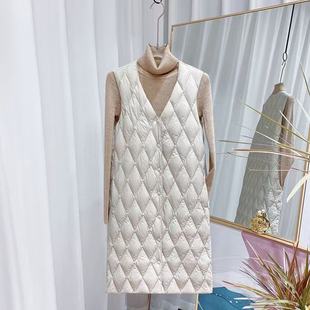 Foreign Trade Pure Color Mid-Length Slim Cotton Vest Spring, Autumn and Winter New Style Waistcoat Vest with Layered Collarless Jacket