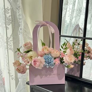 Portable Flower Box Dragon Boat Festival Flower-arranging Basket Paper Flower-wrapping Material Floral Box 61 Flower-carrying Bag Packaging Flower Bag