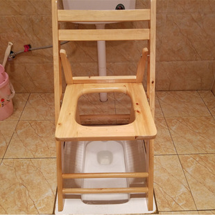 Folding Solid Wood Toilet Chair for Elderly Pregnant Women Toilet Stool Sick Toilet Seat Wooden Toilet Stool Household