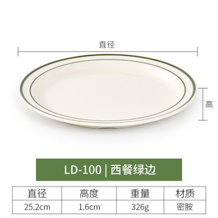 Hong Kong-style Melamine Shallow Plate Western Food Round Plate Flat Plate Imitation Porcelain Round Plate Tea Restaurant Tableware Rice Plate Commercial
