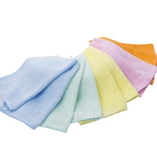 Pure color bamboo fiber soft absorbent plain children's towel 25*50 children's face towel wholesale Gaoyang factory supply