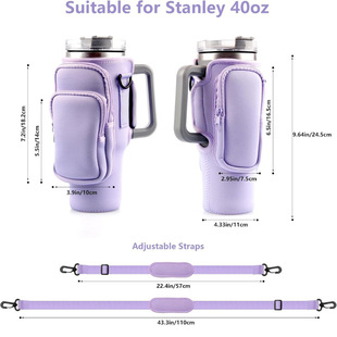 Icebreaker Water Bottle Sleeve Outdoor Adjustable Crossbody Insulated 40oz Double Bag Car Cup Sleeve