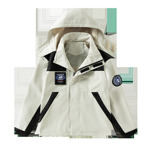 Trendy Brand New Couple's Charge Clothes Spring and Autumn Color-matching Simple Windproof Splash-proof Outdoor Contrast Color Jacket for Men and Women