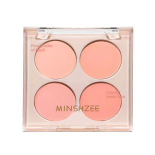 MINSHZEE Mingxizhi Four-color Blush Plate White Natural Naked Makeup Color Redressing Plate Matte Gill Purple Rouge Plate