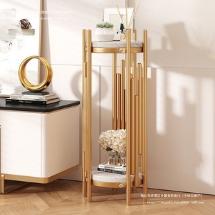 Modern Light Luxury Flower Shelf Living Room Floor-standing Storage Rack Balcony Simple Flower Pot Rack Fleshy Flower Rack Iron Multi-layer