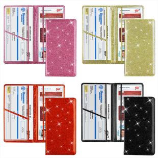 New car insurance policy protective cover car registration certificate insurance policy storage leather case PU leather shiny card holder