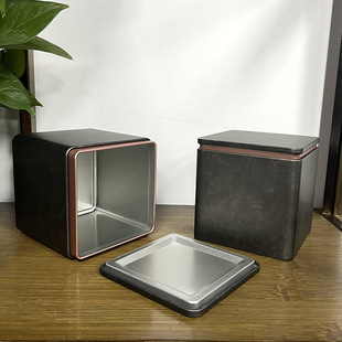High End 90 Square Cans Iron Box with Phnom Penh Vintage Square Cans White Square Tea Cans Coffee Beans Candy Storage Box